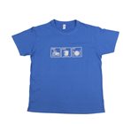 T-Shirt XXL Farm Cook Eat Tom Press blau mit grauem Aufdruck